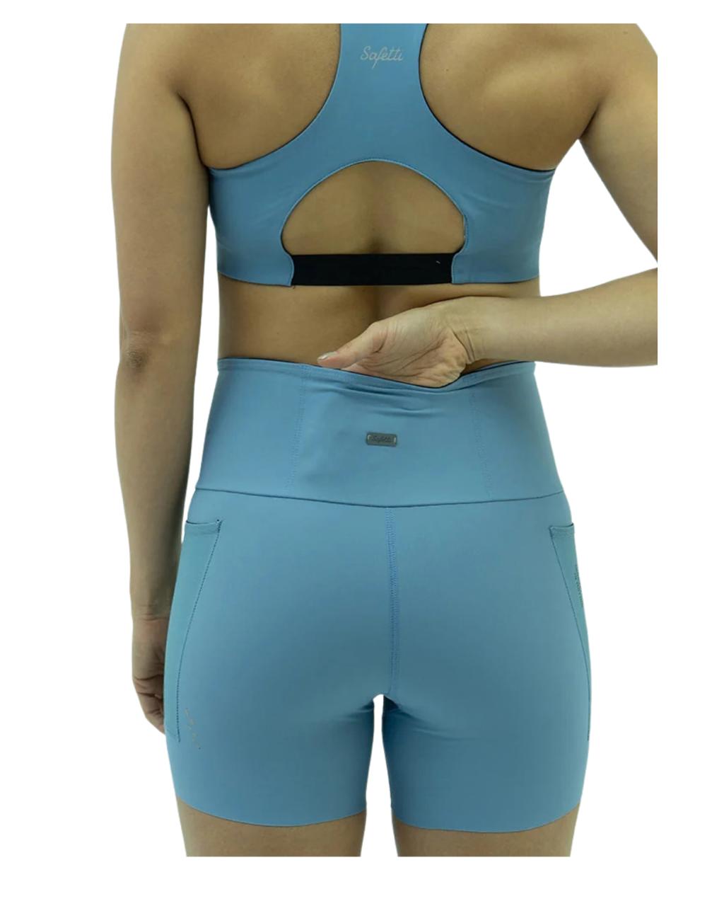 LICRA CORTA RUNNING TITÁN CUT SAFETTI AZUL POLVO DAMA