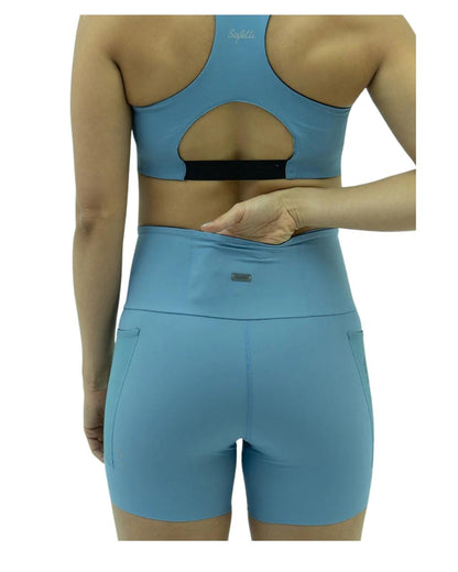 LICRA CORTA RUNNING TITÁN CUT SAFETTI AZUL POLVO DAMA