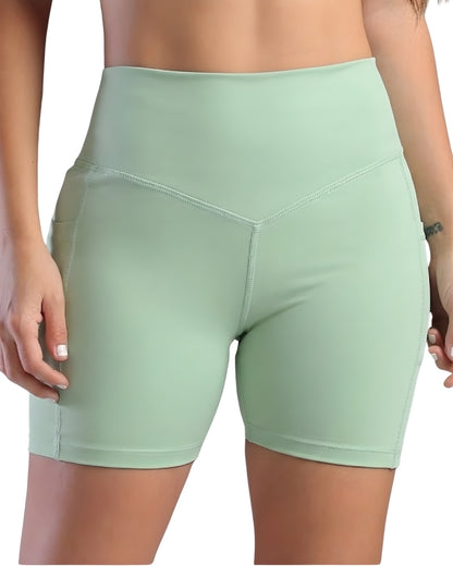 LICRA CORTA RUNNING NATIVOS BIKER VERDE DAMA