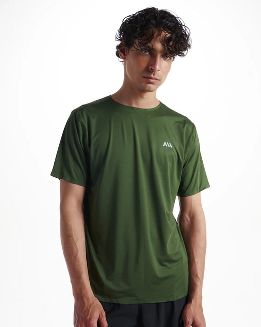 CAMISETA RUNNING ANONYMOUS HYPER SPEED TEE VERDE MILITAR HOMBRE