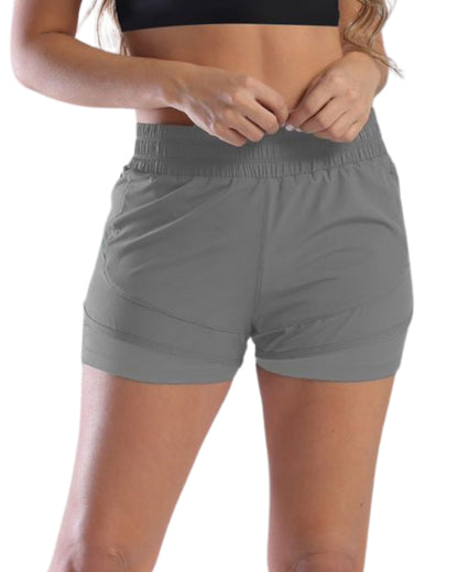 SHORT RUNNING NATIVOS CON LICRA GRIS DAMA