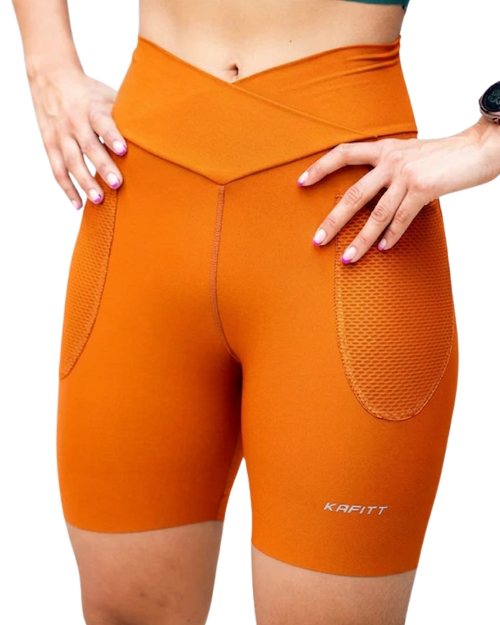 LICRA CORTA RUNNING KAFITT NARANJA DAMA